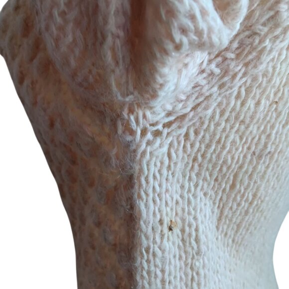 Vintage Womens Medium Cardigan Sweater Wool Mohair Handmade Italian Pink Knit - Picture 9 of 9